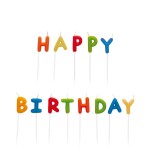 Sviečky Happy Birthday viacfarebné