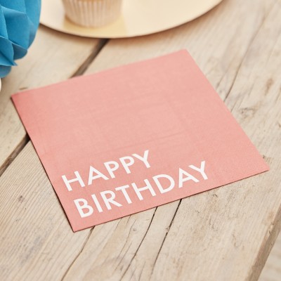 Servítky pastelovej farby Happy B-Day