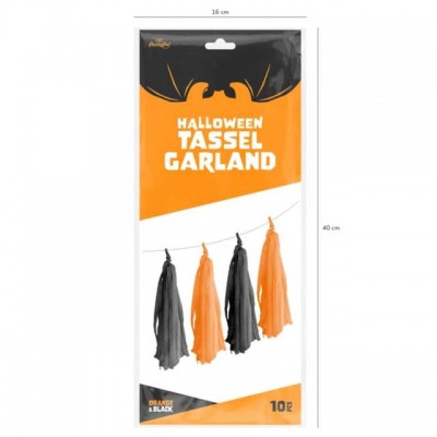 Girlanda strapcová čierno oranžová
