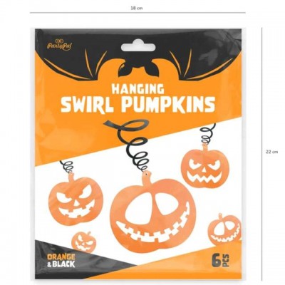 Visiaca špirálová dekorácia Halloween tekvice