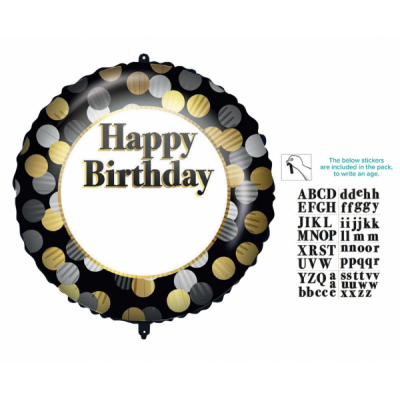 Fóliový balón personalizovaný Happy B-Day