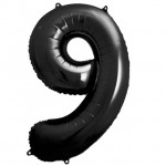 Fóliový balón 9 čierny