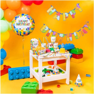 Fóliový balón Happy B-Day Lego párty