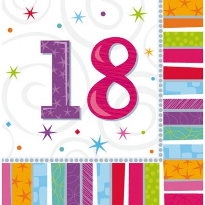 Servítky "18" Happy B-DAY