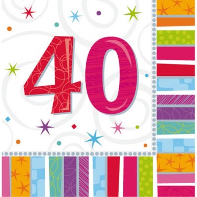 Servítky "40" Happy B-DAY