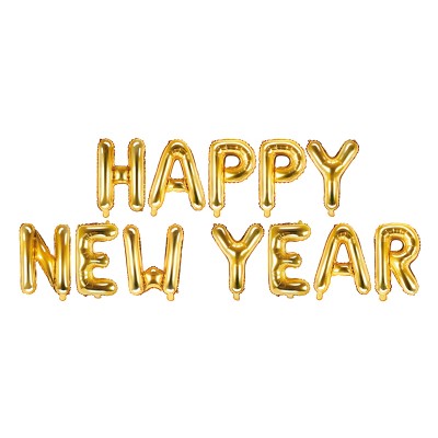 Fóliové balóny Happy New Year zlaté