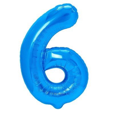 Fóliový balón číslo 6 modré