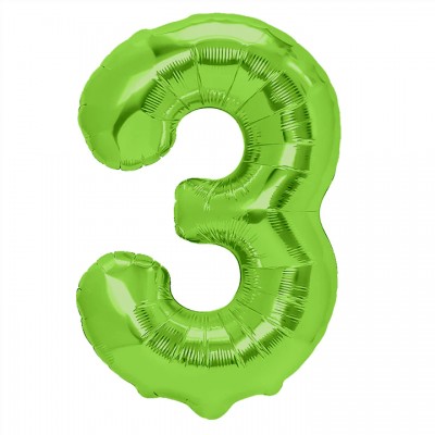 Fóliový balón číslo 3 zelený